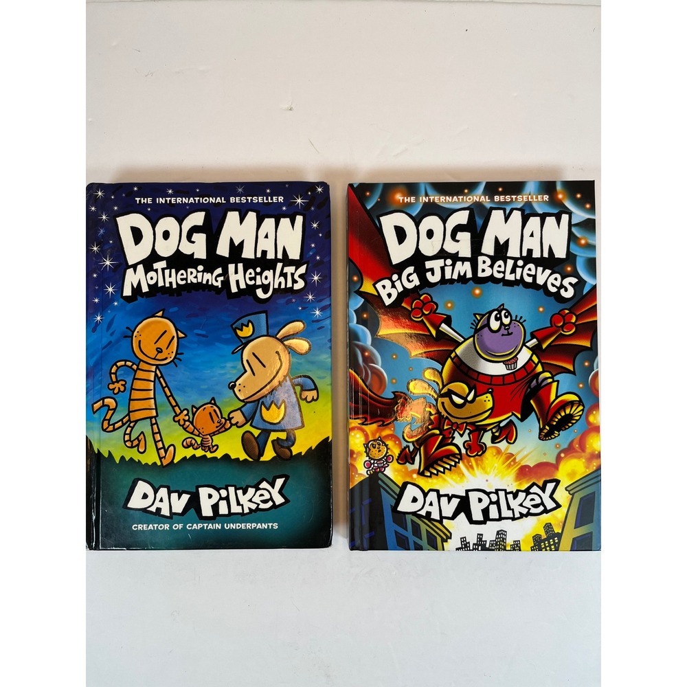 Dav Pilkey Dog Man Books Mothering‎ Heights & Big Jim Believes Hardcover Set